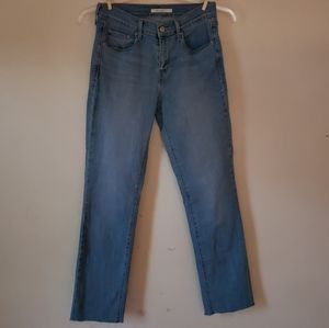 Levi's 505 straig leg, raw hem, high waist, size 4